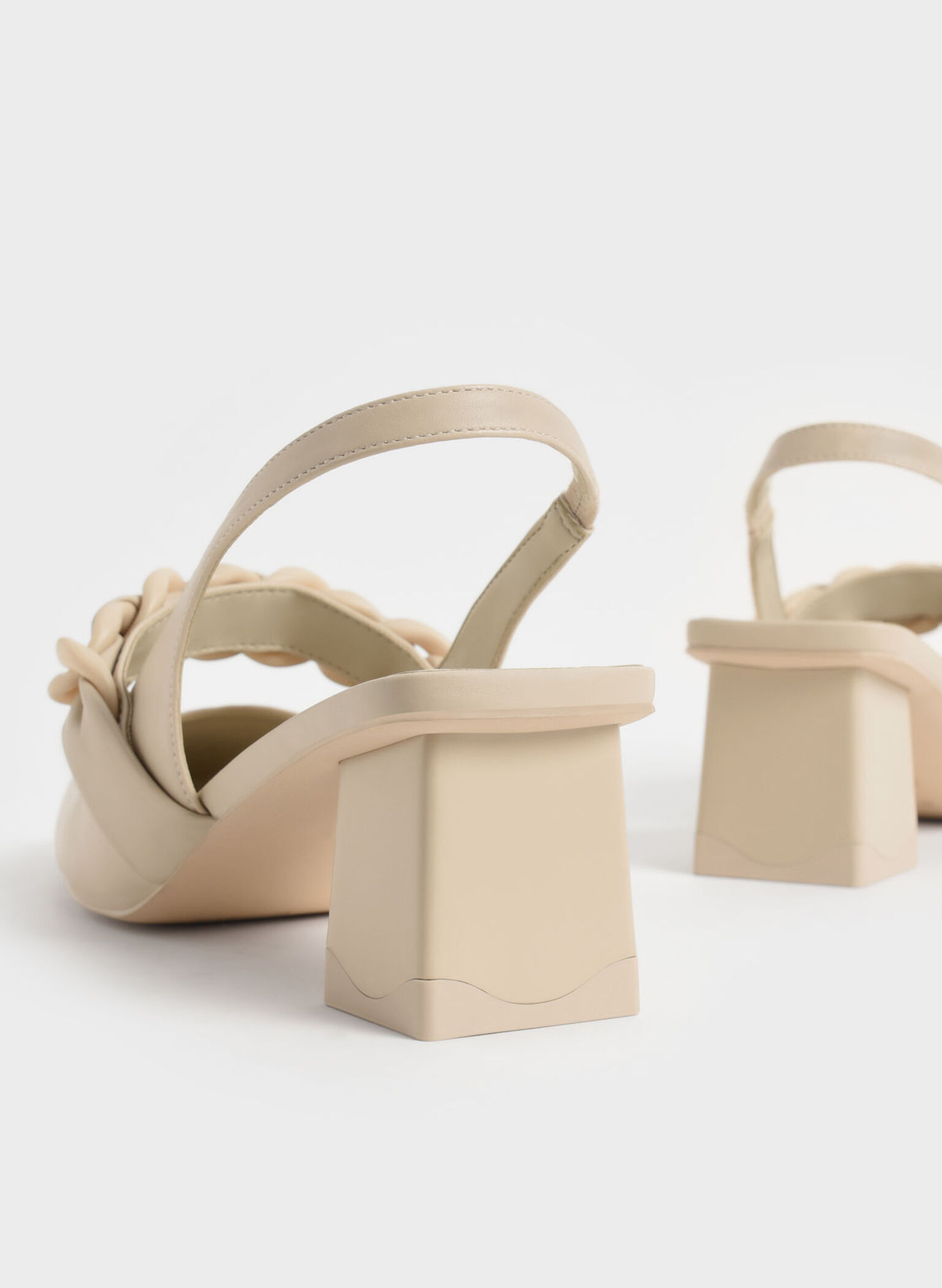 Braided Chain-Link Slingback Pumps, Chalk, hi-res