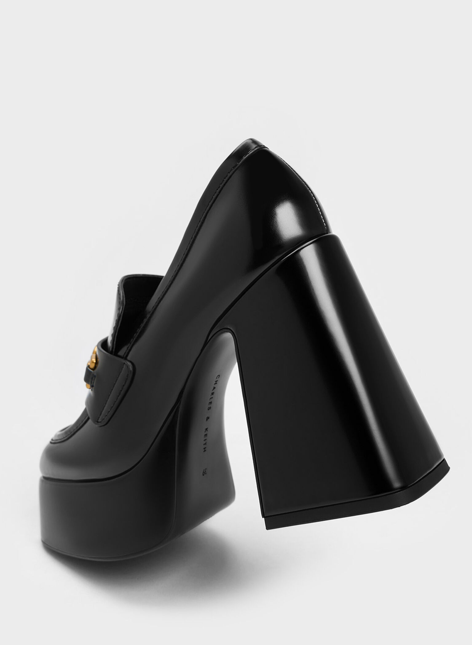 Metallic Accent Platform Loafers, Black Box, hi-res
