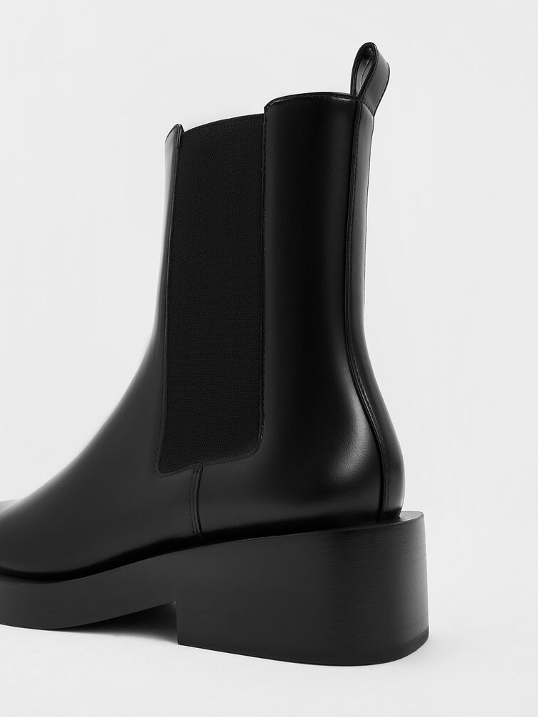 Pull-Tab Chelsea Boots, Black, hi-res