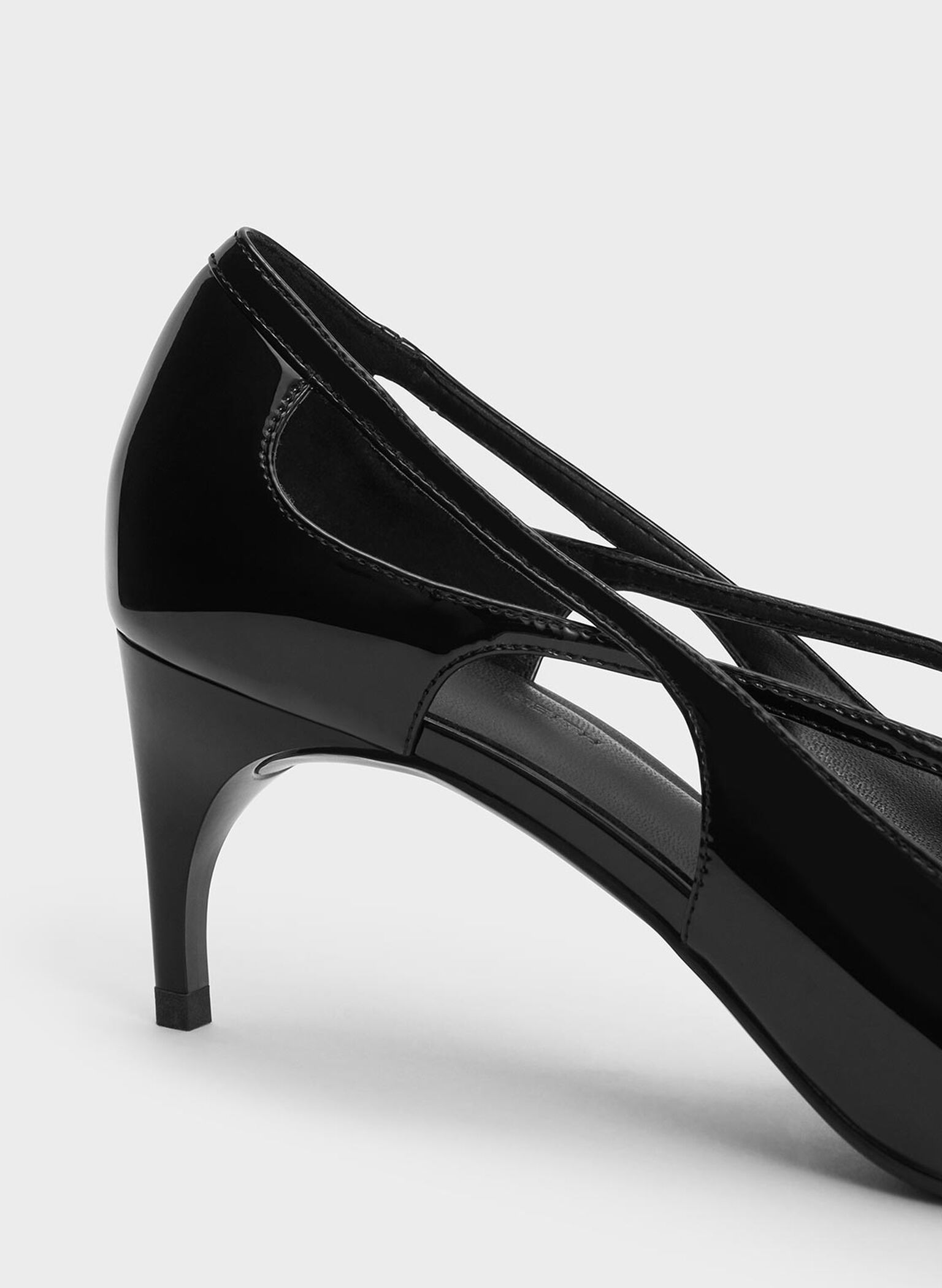 Patent Cut-Out Bow Kitten-Heel Pumps, Black Patent, hi-res
