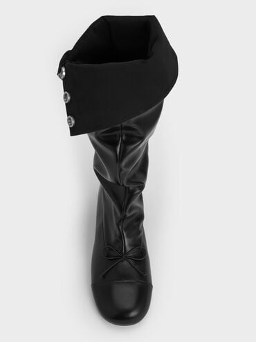 Gael Studded Slouchy Knee-High Boots, Black, hi-res