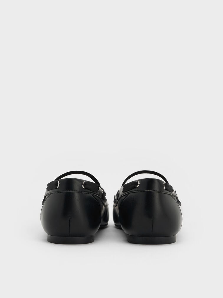 Bow Boat-Shoe Flats, Black, hi-res