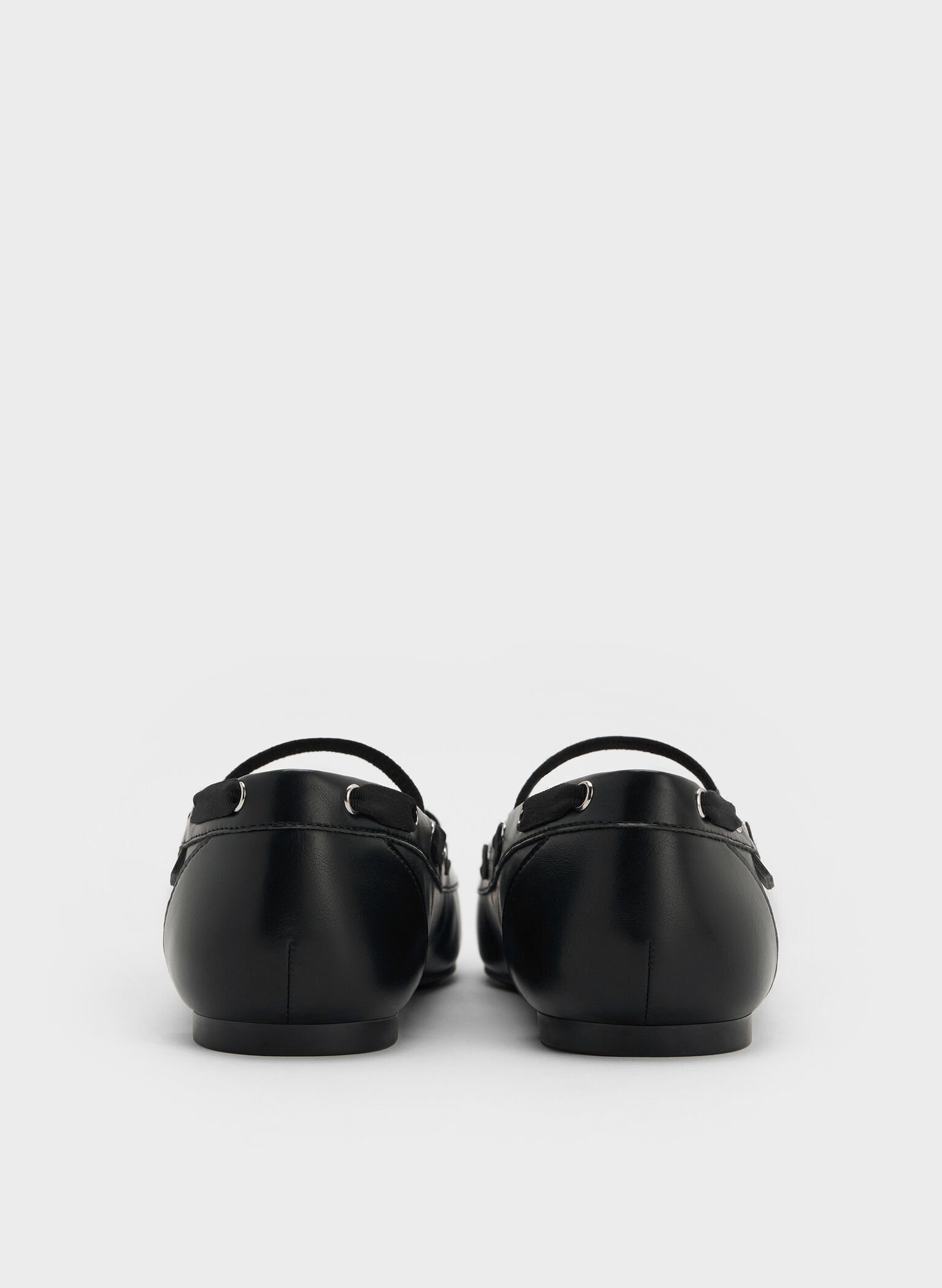 Bow Boat-Shoe Flats, Black, hi-res
