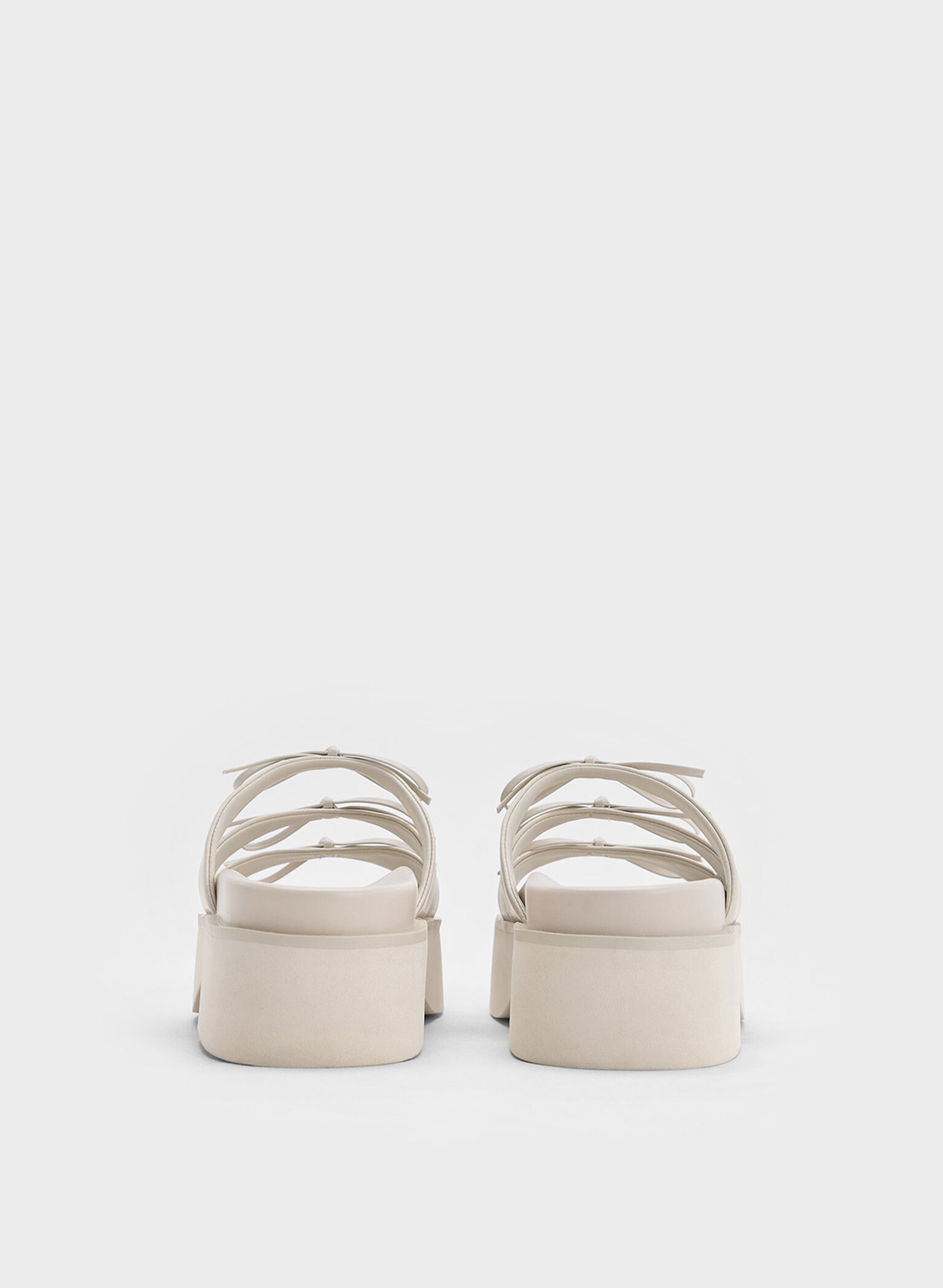 Dorri Triple-Bow Platform Sandals, Chalk, hi-res