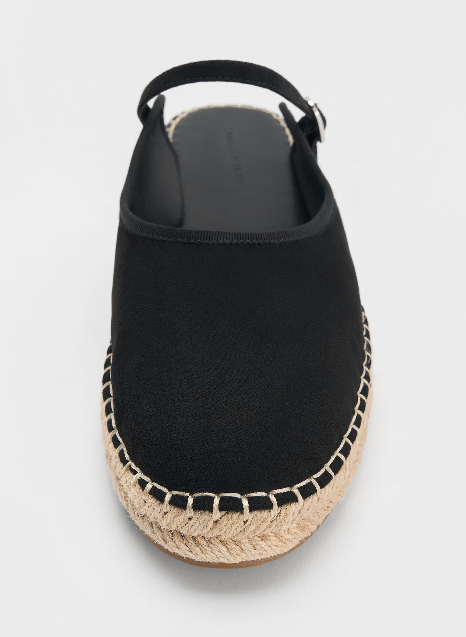 Faux Suede Slip-On Mary Jane Espadrilles, Black Textured, hi-res