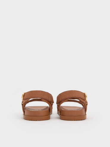 Granta Leather & Fabric Crossover Sports Sandals, Brown, hi-res