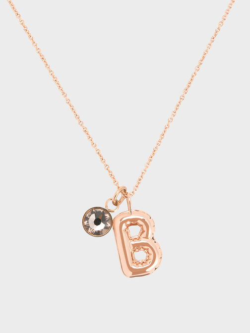 Alphabet 'B' Charm, Rose Gold, hi-res