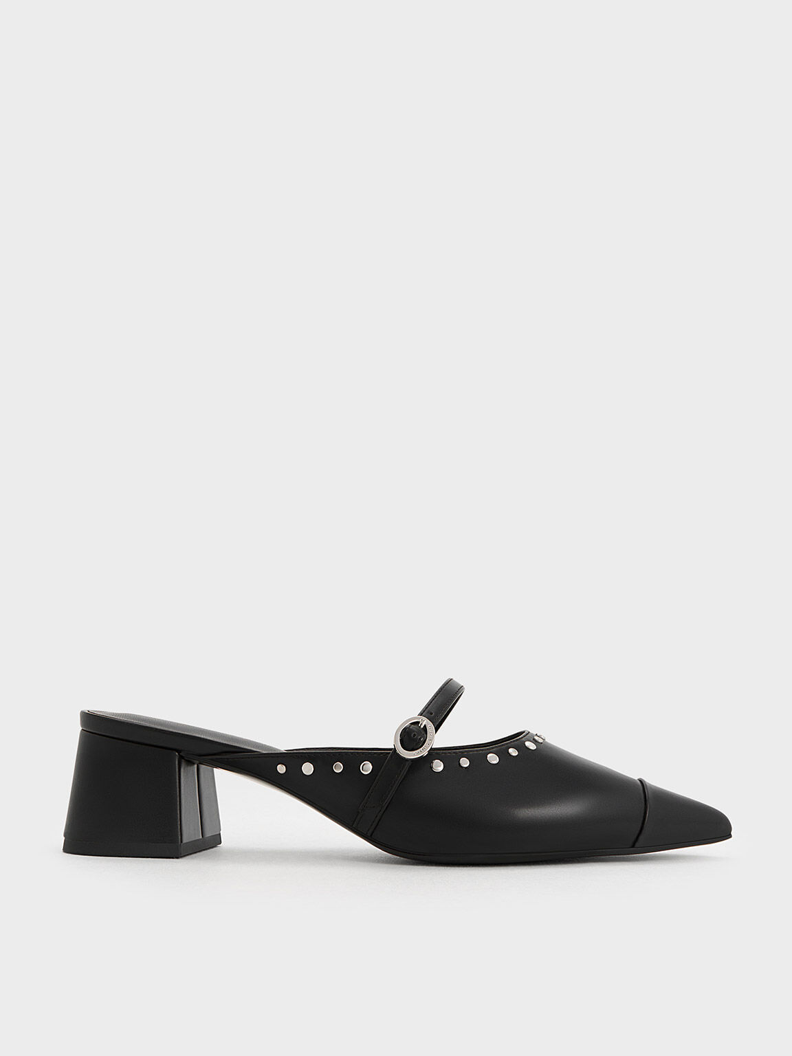 Pointed block heel mules 2025