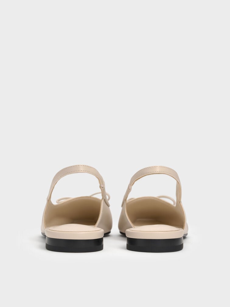 Barbara Pearl-Embellished Bow Slingback Flats, Chalk, hi-res