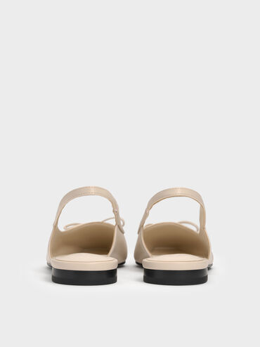 Barbara Pearl-Embellished Bow Slingback Flats, Chalk, hi-res