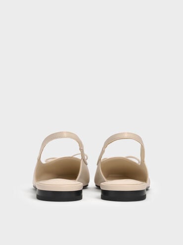 Barbara Pearl-Embellished Bow Slingback Flats, Chalk, hi-res