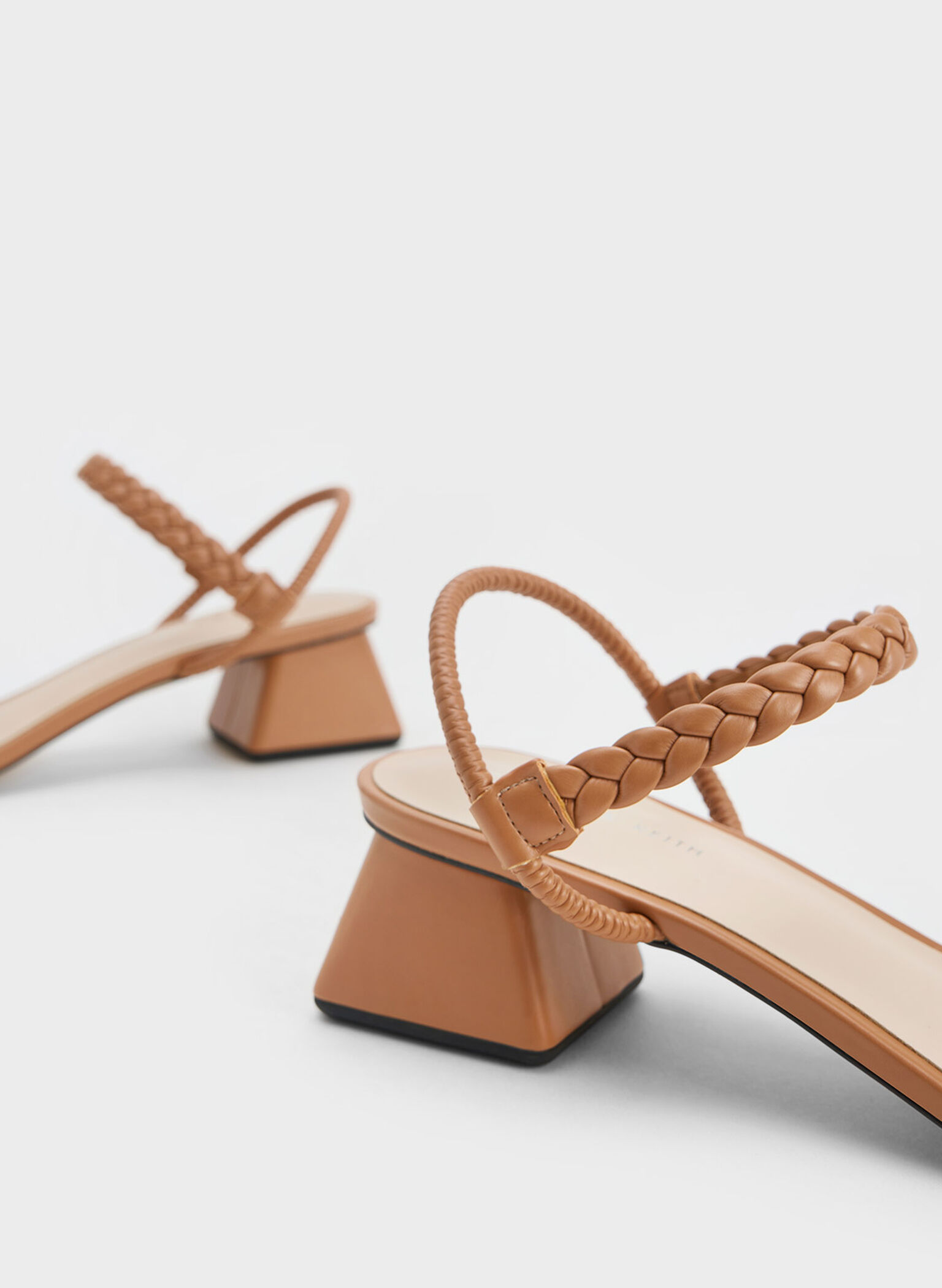 Braided Back Strap Sandals, Caramel, hi-res