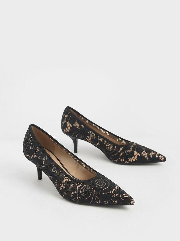 charles and keith lace heels