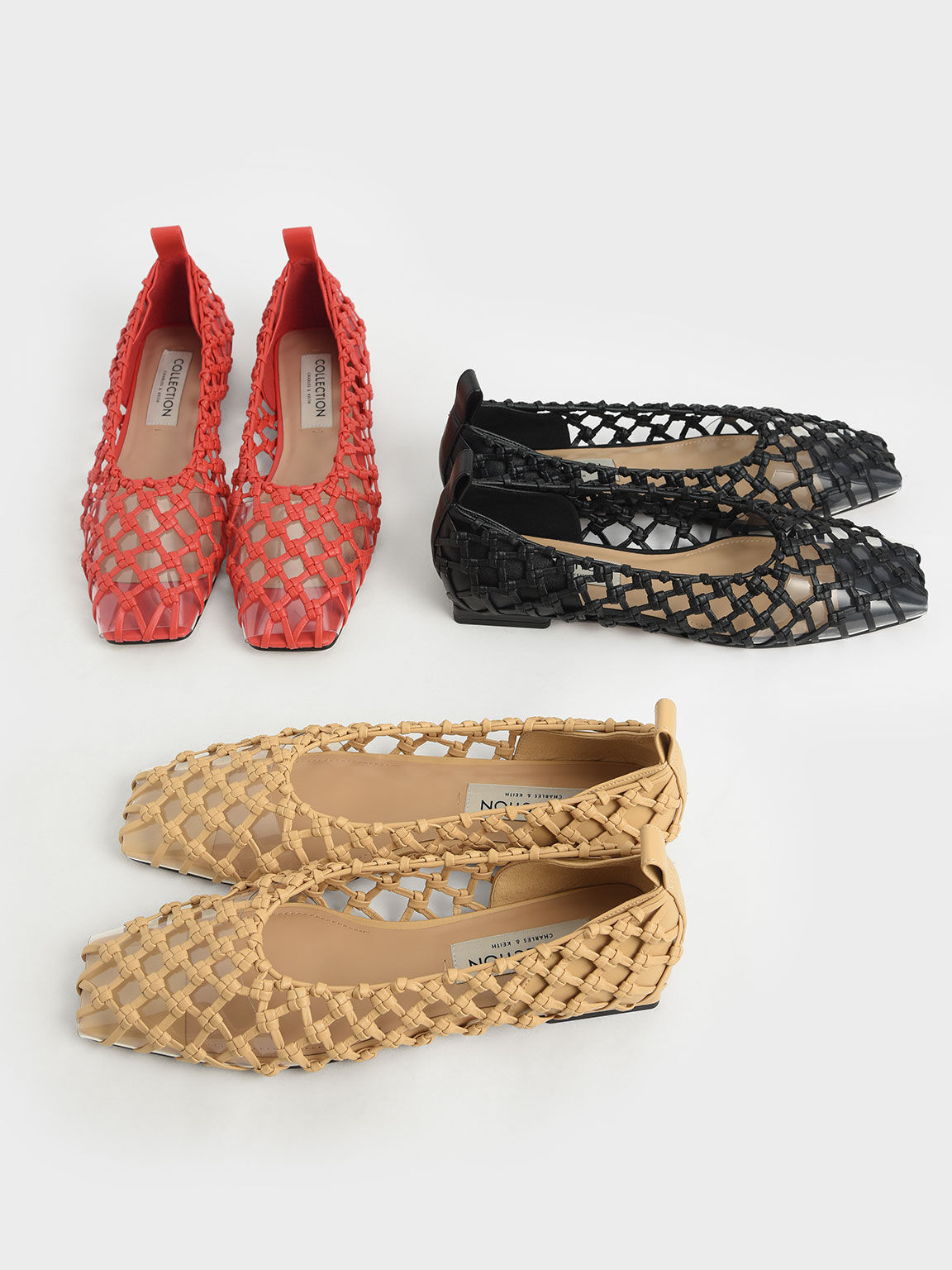 Woven Caged Ballerina Flats charles & keith