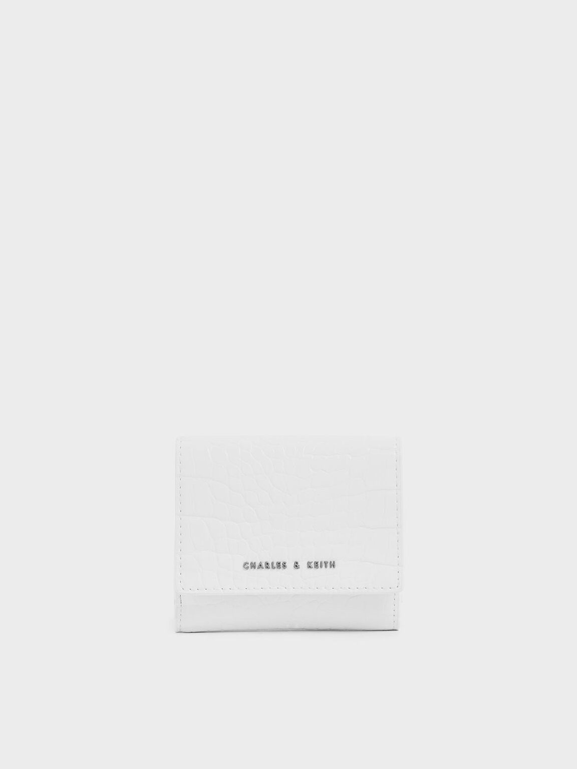 White Croc Effect Short Wallet