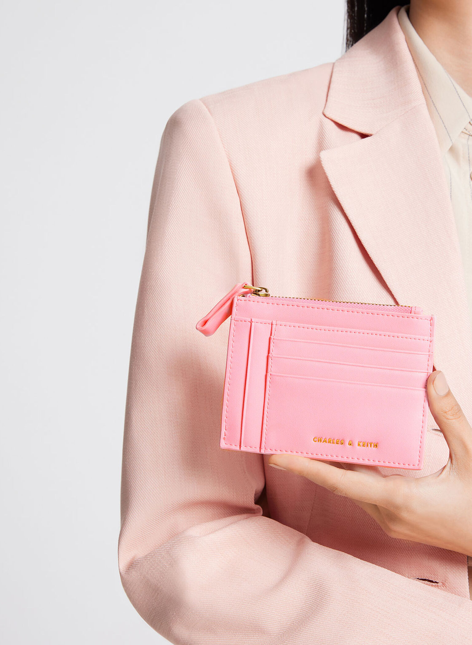 Multi-Slot Card Holder, Pink, hi-res