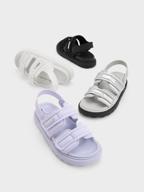 Romilly Puffy Sandals, White, hi-res