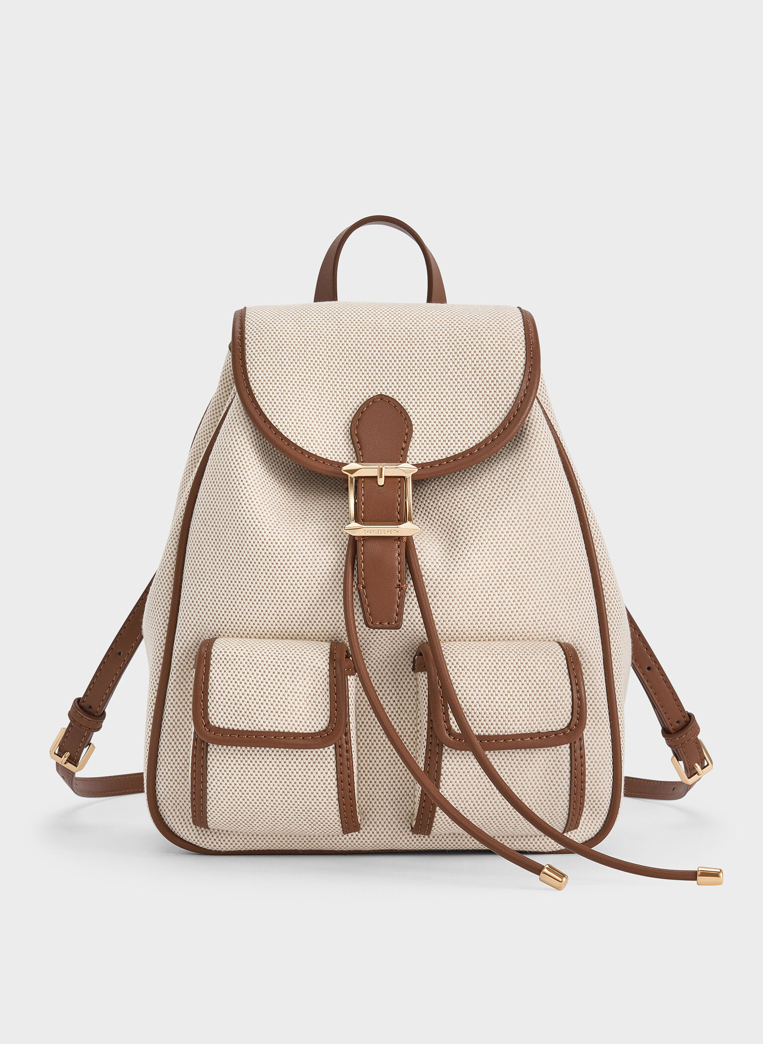 Bryna Canvas Backpack, Taupe Canvas, hi-res