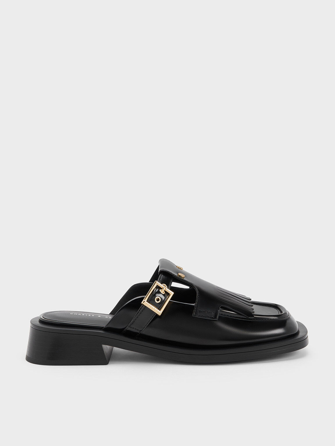 Studded mule slides top