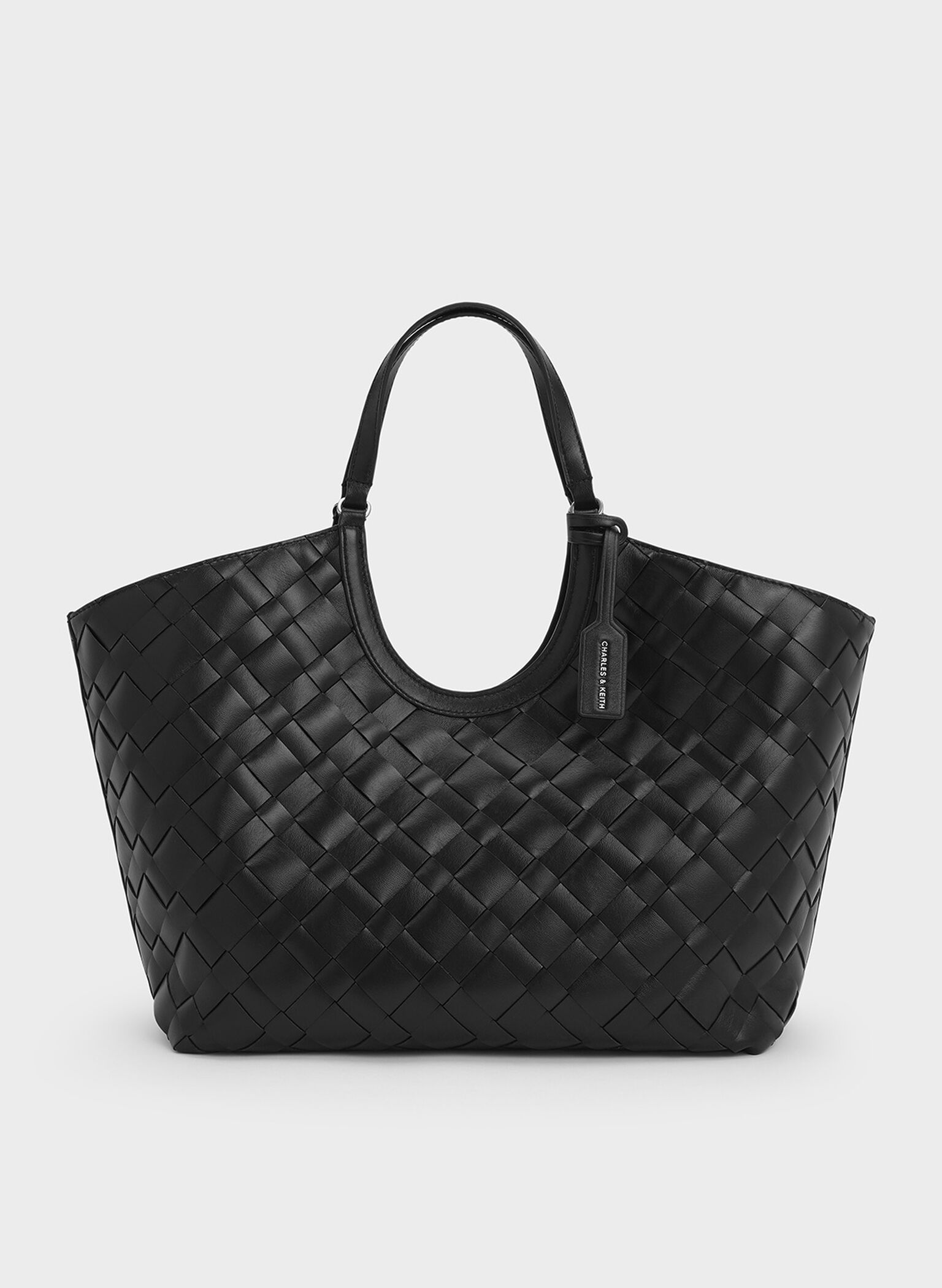 Ivette Woven Tote Bag, Noir, hi-res