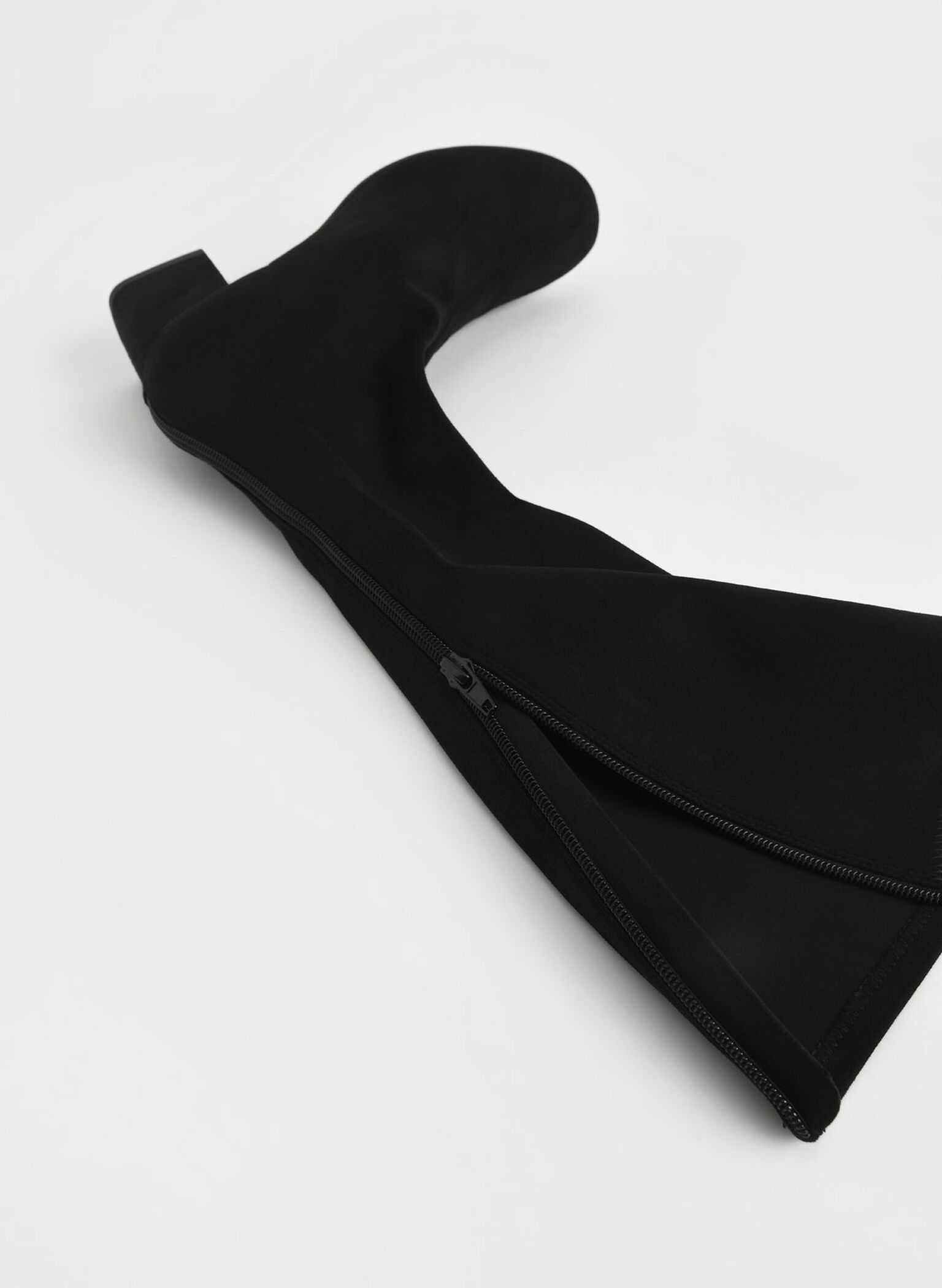 Textured Block Heel Knee Boots, Black Textured, hi-res