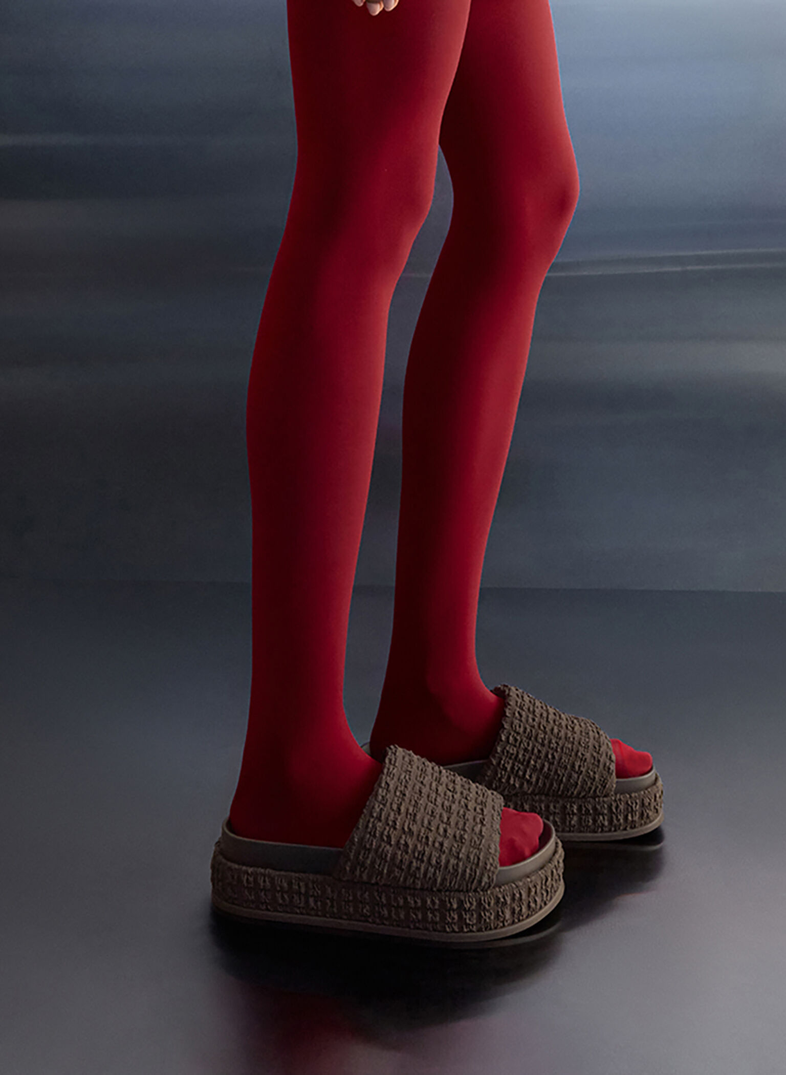Loren Textured Platform Sandals, Dark Brown, hi-res