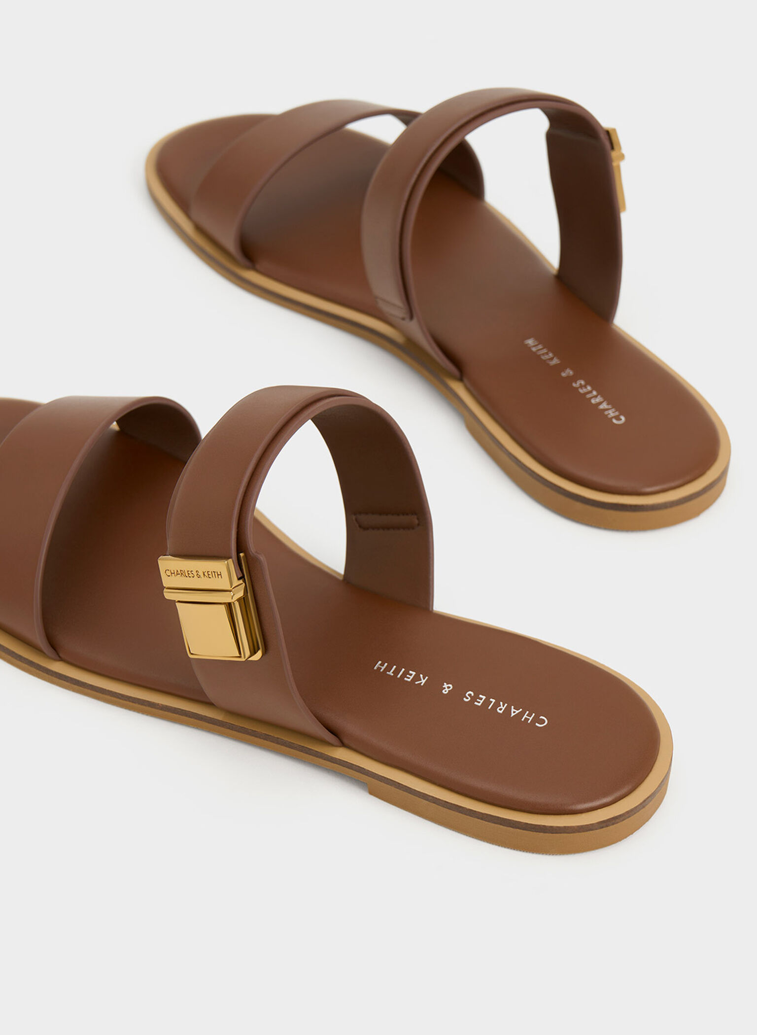 Dove Double-Strap Sandals, Dark Brown, hi-res