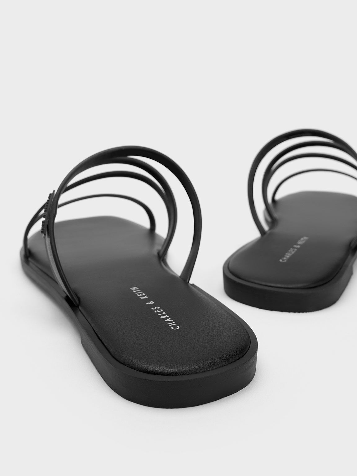 Strappy slide sandals store