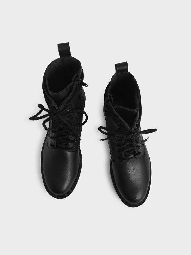 Gripped Soles Combat Boots, Black, hi-res