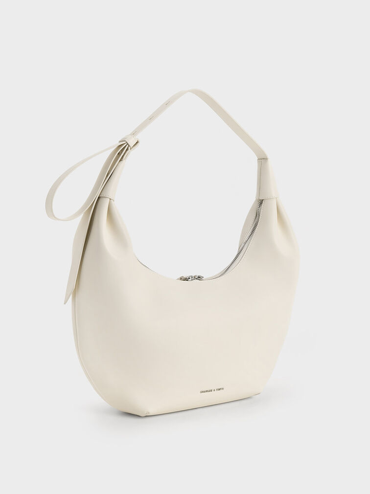 Cream Odella Curved Hobo Bag - CHARLES & KEITH UK