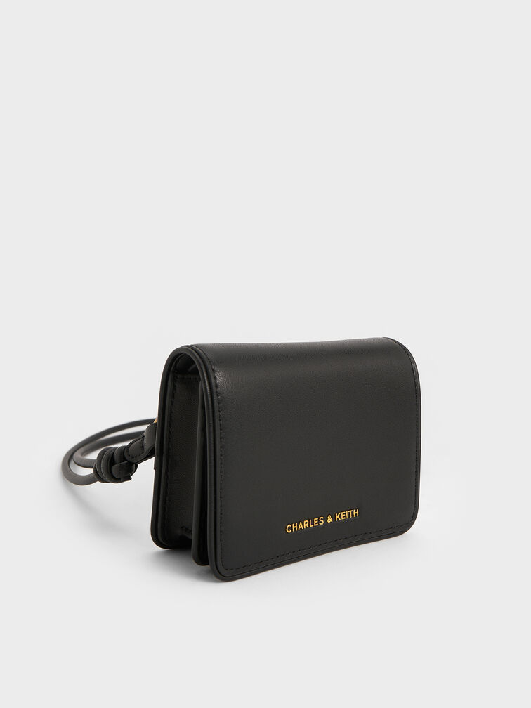 Lyla Knotted-Strap Wallet, Black, hi-res