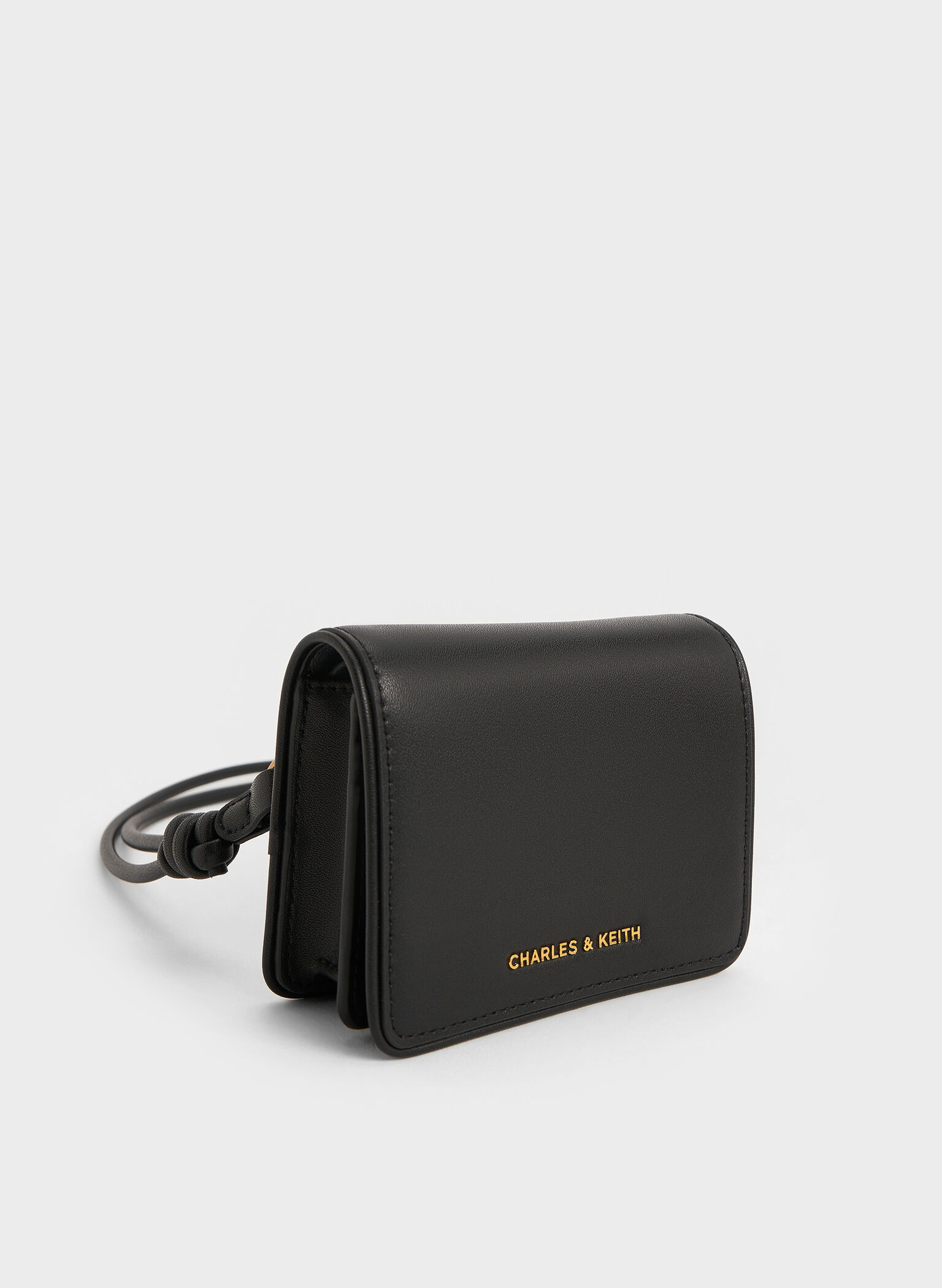 Lyla Knotted-Strap Wallet, Black, hi-res