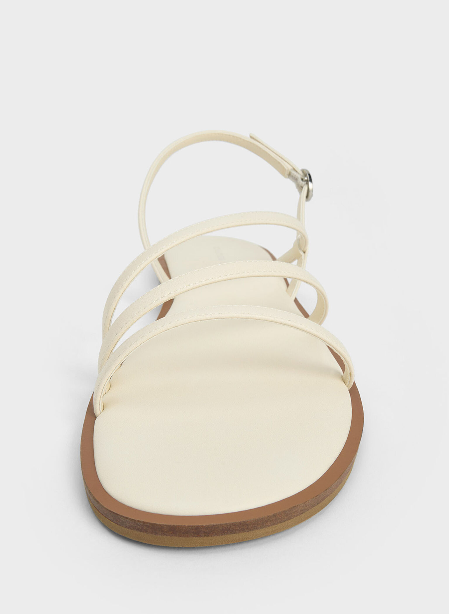 Asymmetric Triple-Strap Sandals, Chalk, hi-res