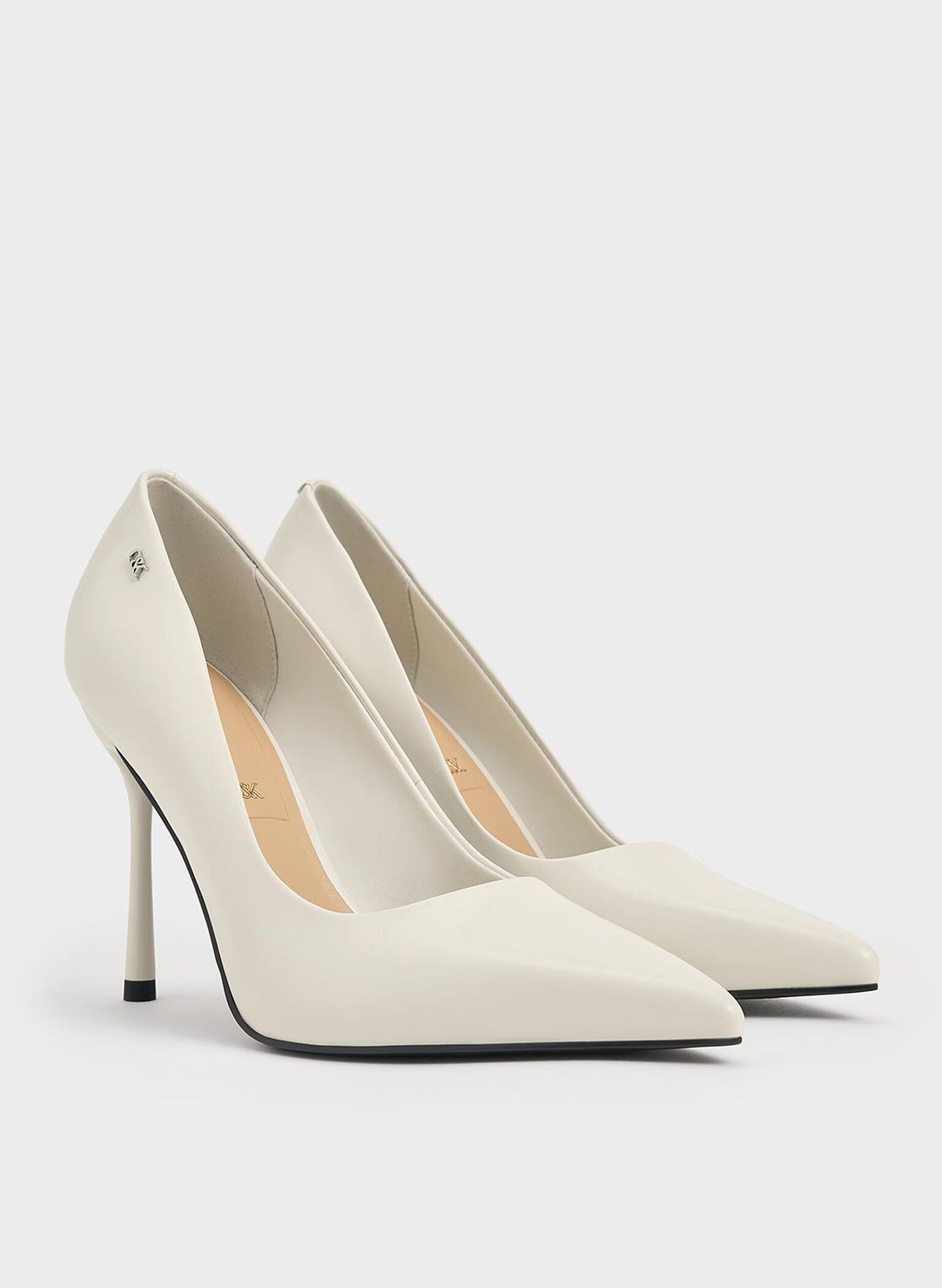 Kyra Leather Pointed-Toe Pumps, Chalk, hi-res