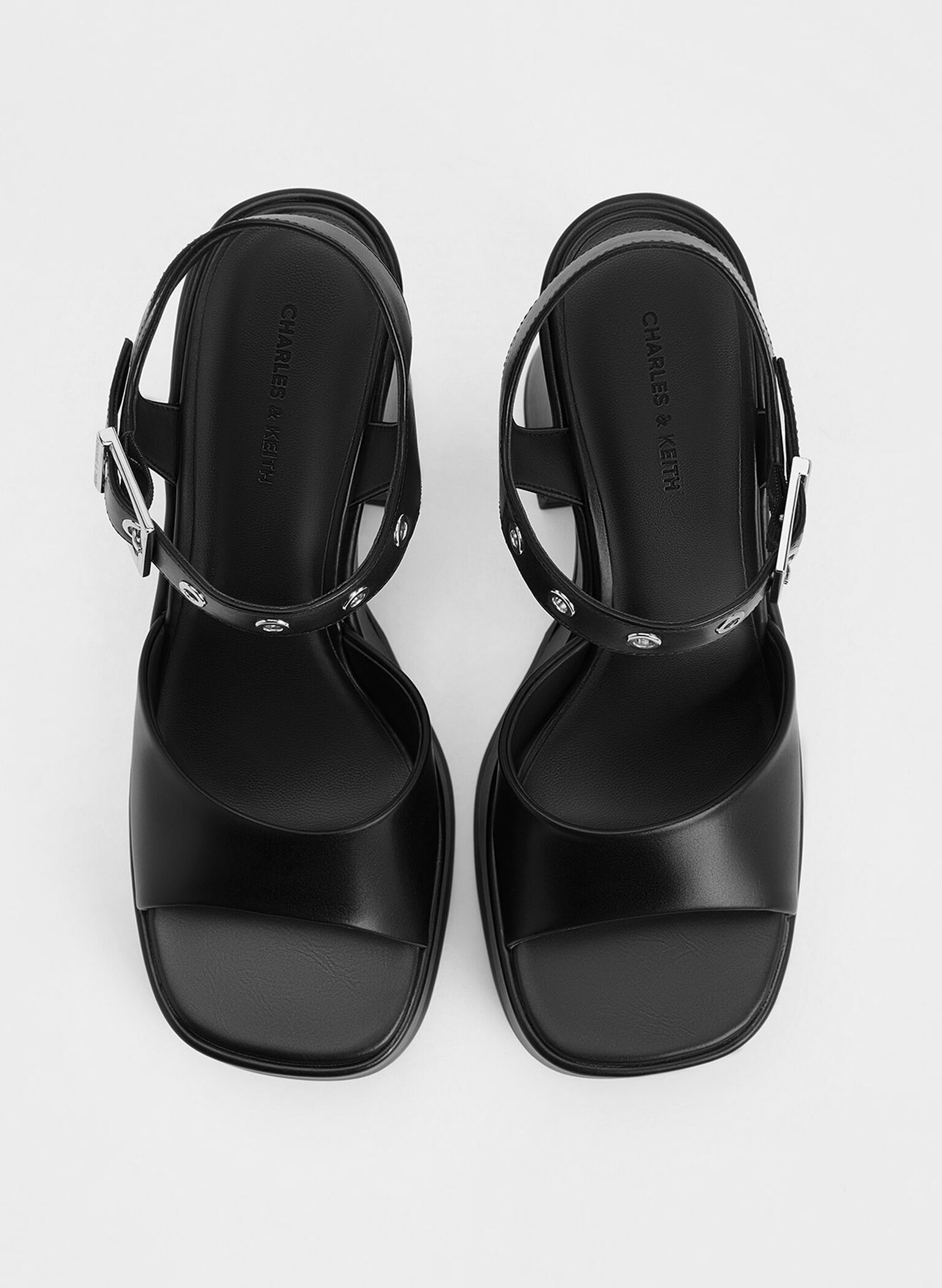 Jocelyn Grommet Ankle-Strap Platform Sandals, Black, hi-res