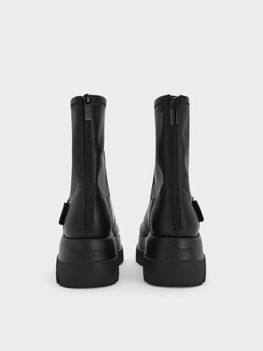 Leoi Back-Zip Chunky Ankle Boots, Black, hi-res