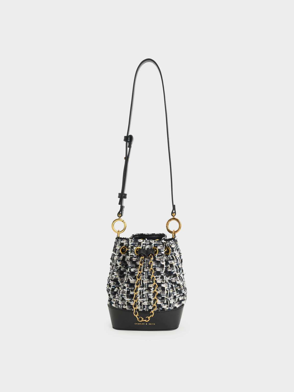 Tweed bucket top bag