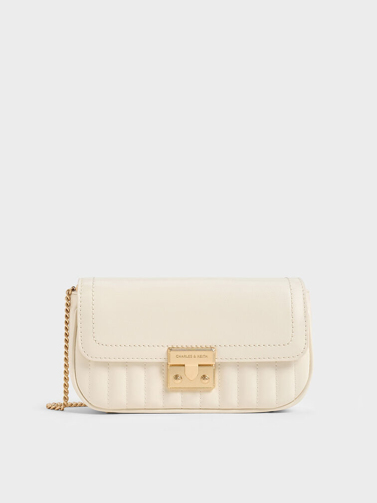 Mini Donna Crinkle-Effect Bag, Cream, hi-res