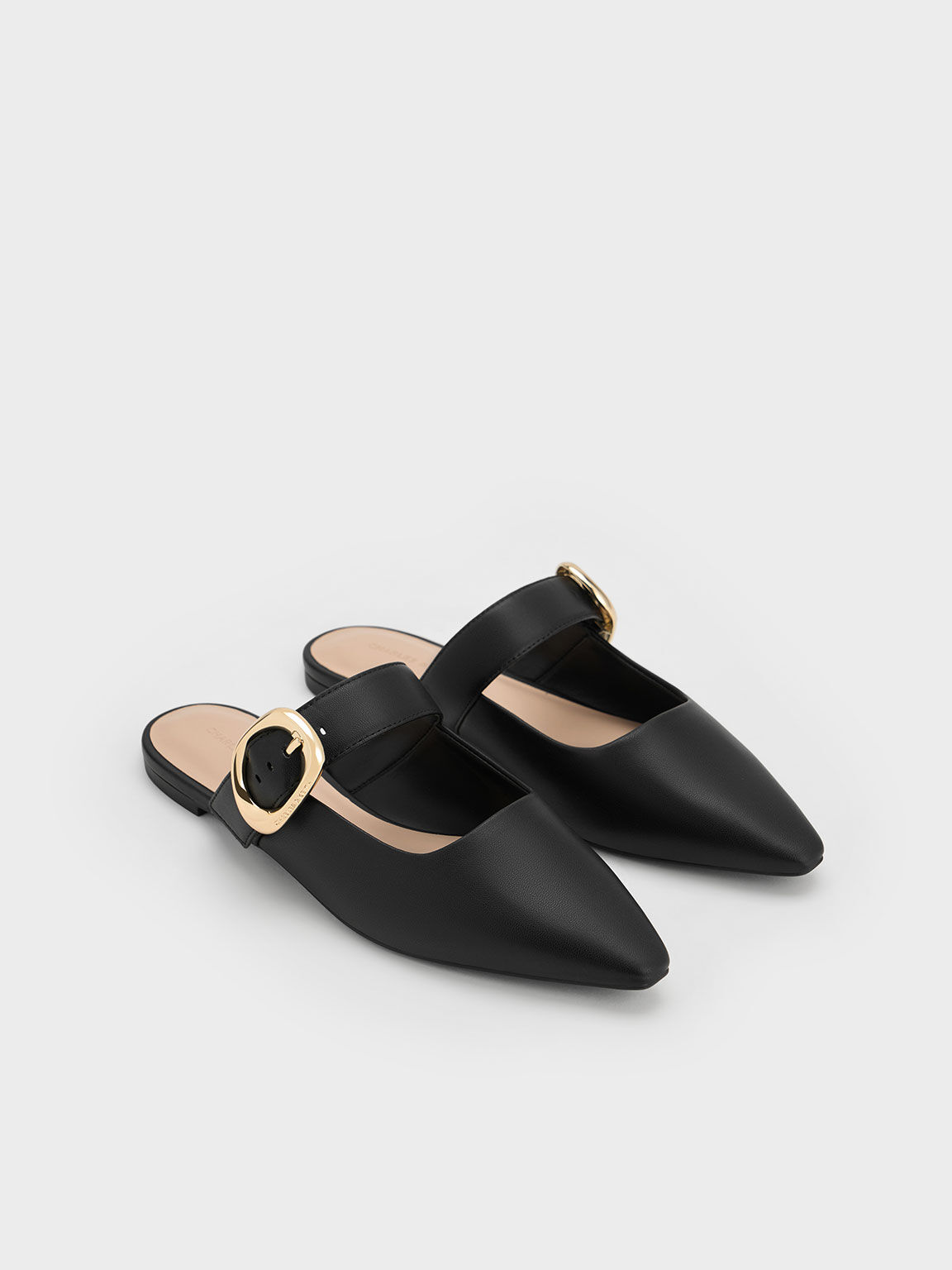 Womens black flat mules discount