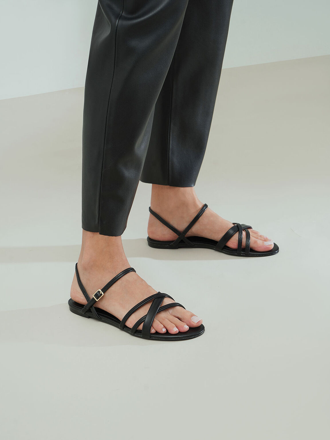 black flats with criss cross straps