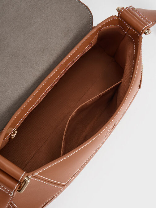 Nasrin Geometric Shoulder Bag, Chocolate, hi-res