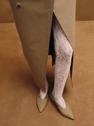 Gael Twill Studded Convertible Kitten-Heel Knee-High Boots, Beige, hi-res