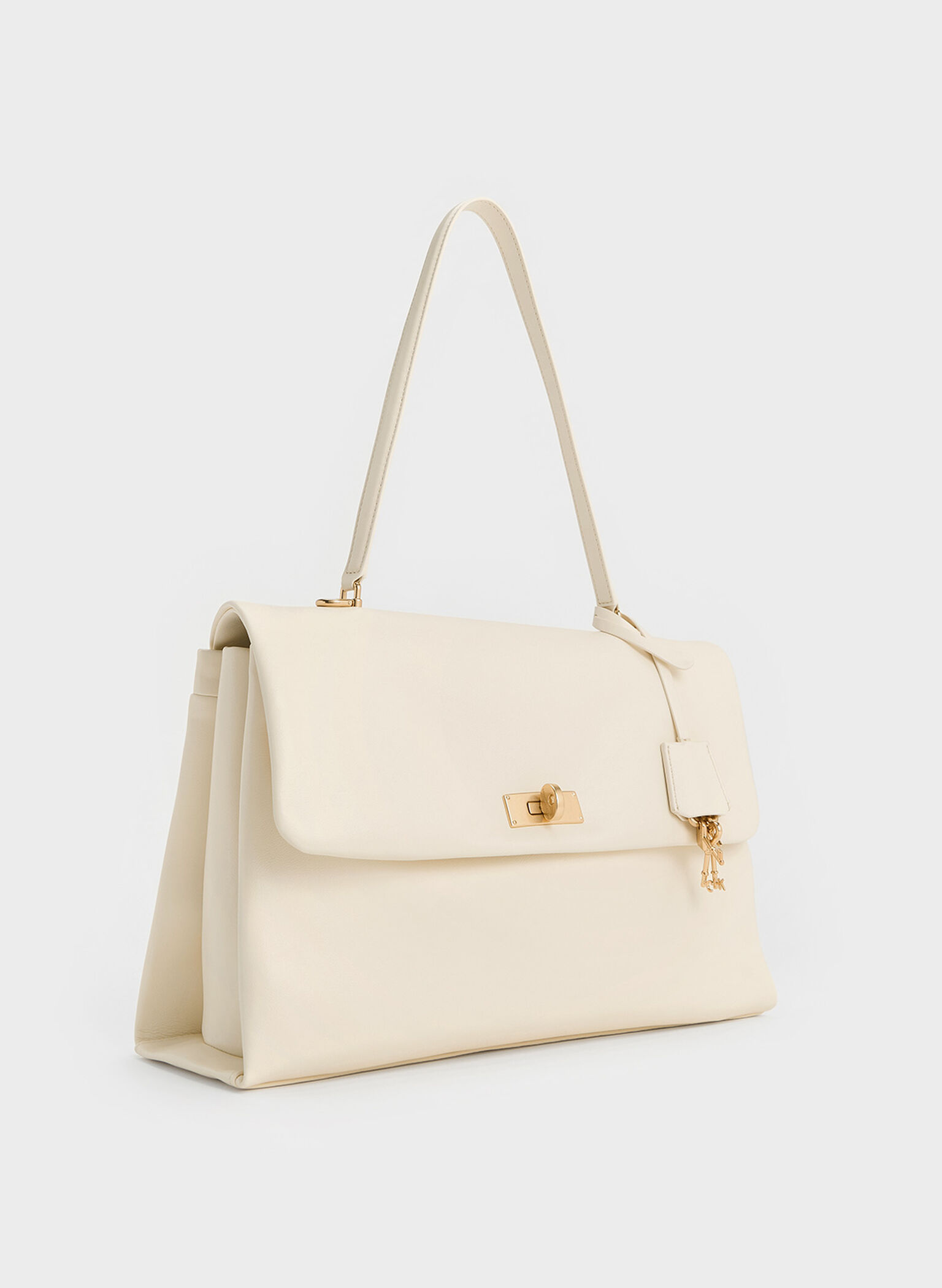 Kerry Top Handle Satchel Bag, Cream, hi-res