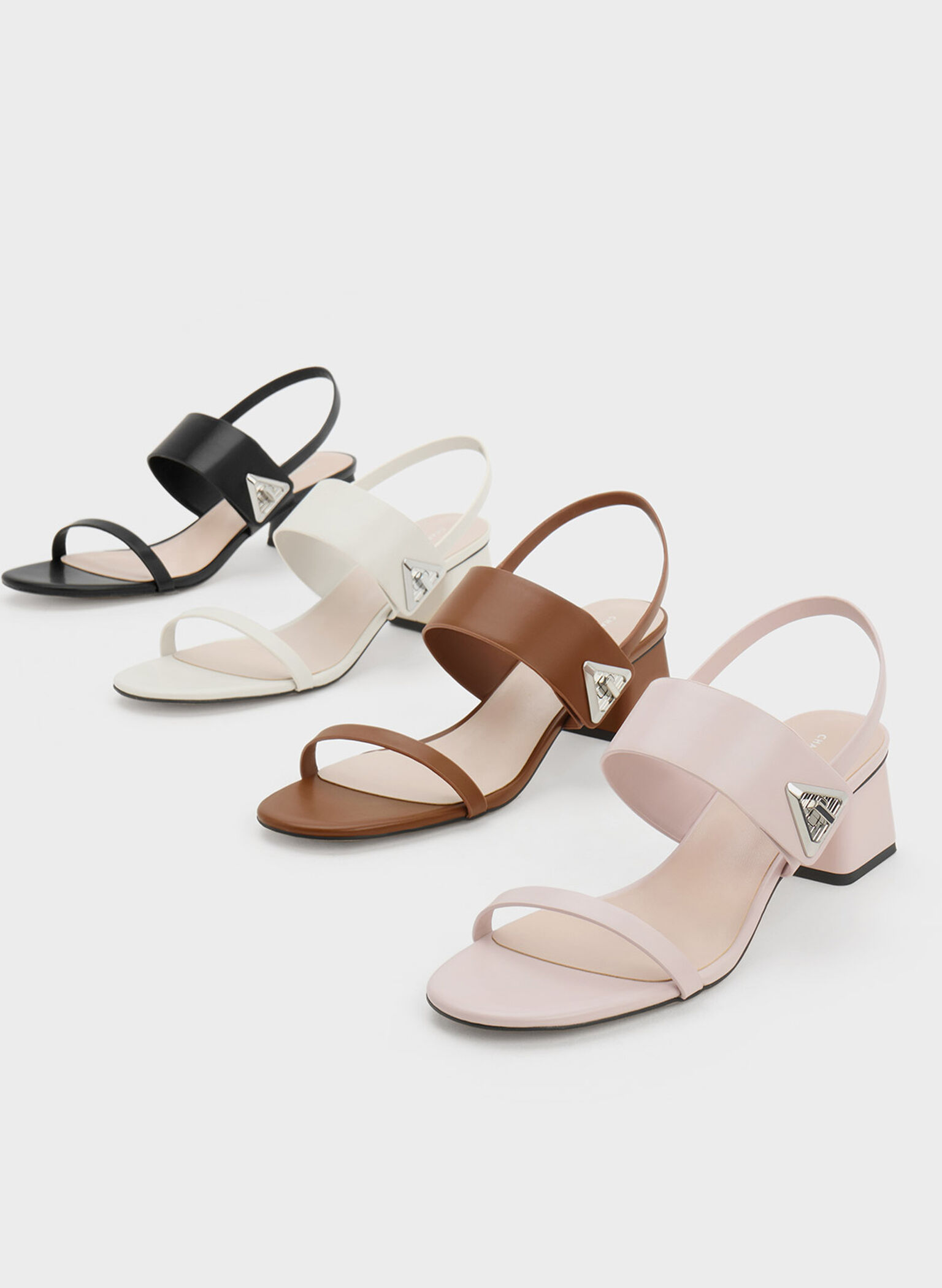 Trice Metallic Accent Block Heel Sandals, Chalk, hi-res