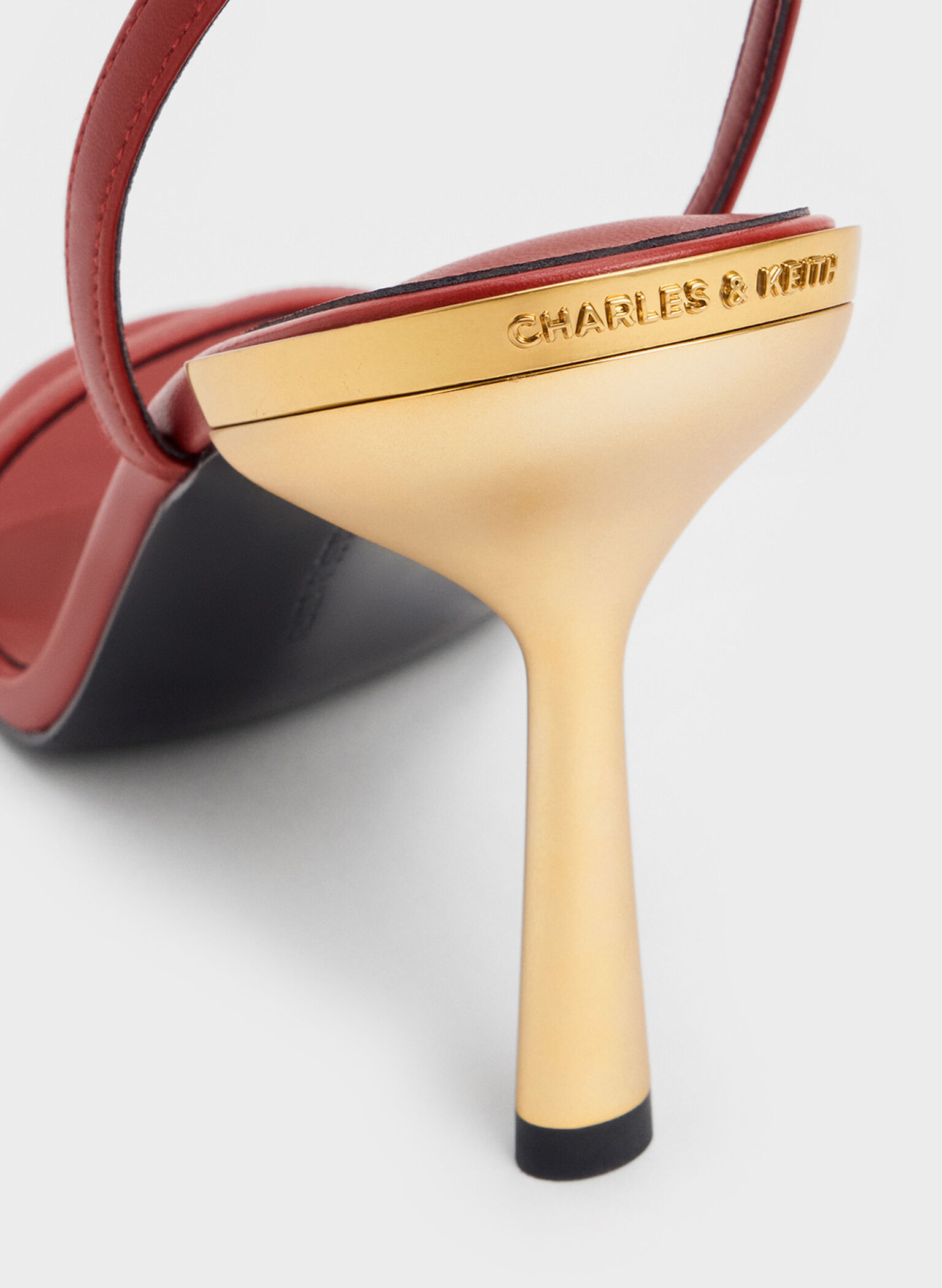 Metallic Stiletto-Heel Ankle-Strap Sandals, Brick, hi-res
