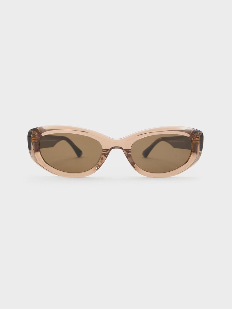 Birdie Recycled Acetate Sunglasses, Chestnut Brown, hi-res