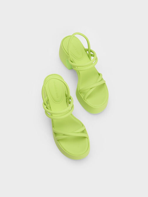 Nerissa Tubular Platform Sandals​, Lime, hi-res