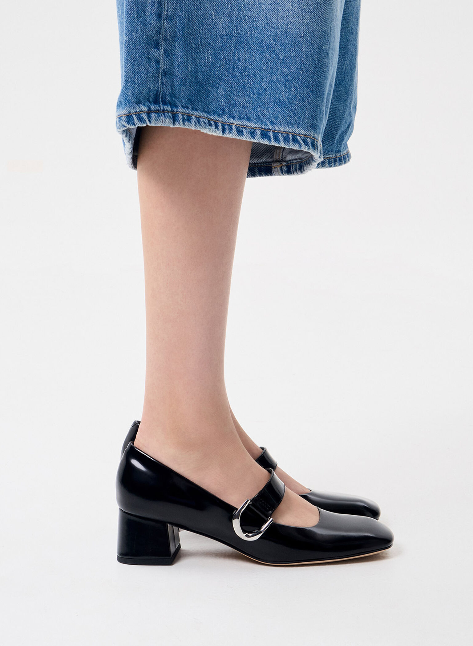 Gabine Leather Mary Jane Pumps, Black Box, hi-res