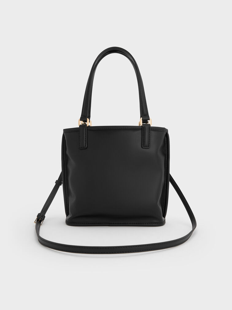Addison Knotted-Rope Reversible Tote Bag, Black, hi-res