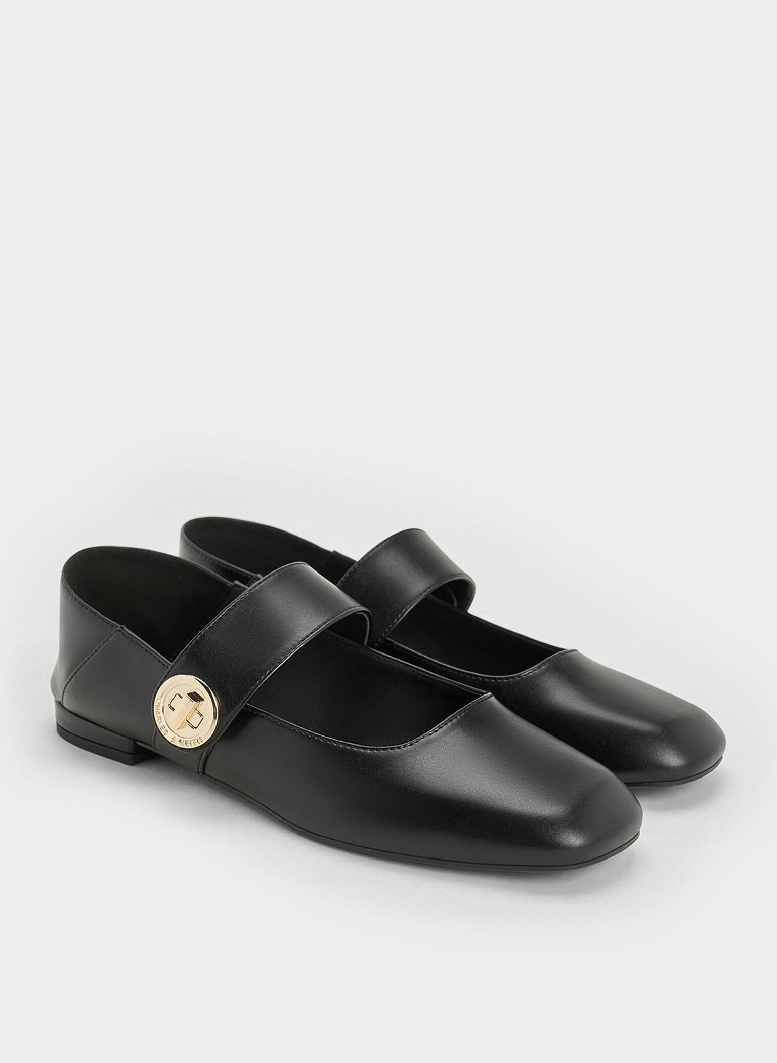 Yara Mary Jane Flats, Black, hi-res